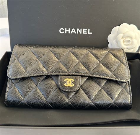 chanel medium size wallet|Chanel classic long flap wallet.